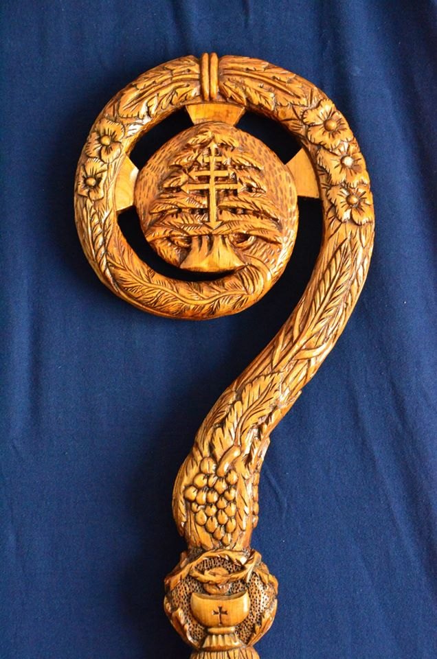 Part of the Staff carved for the Maronite Bishop of Australia